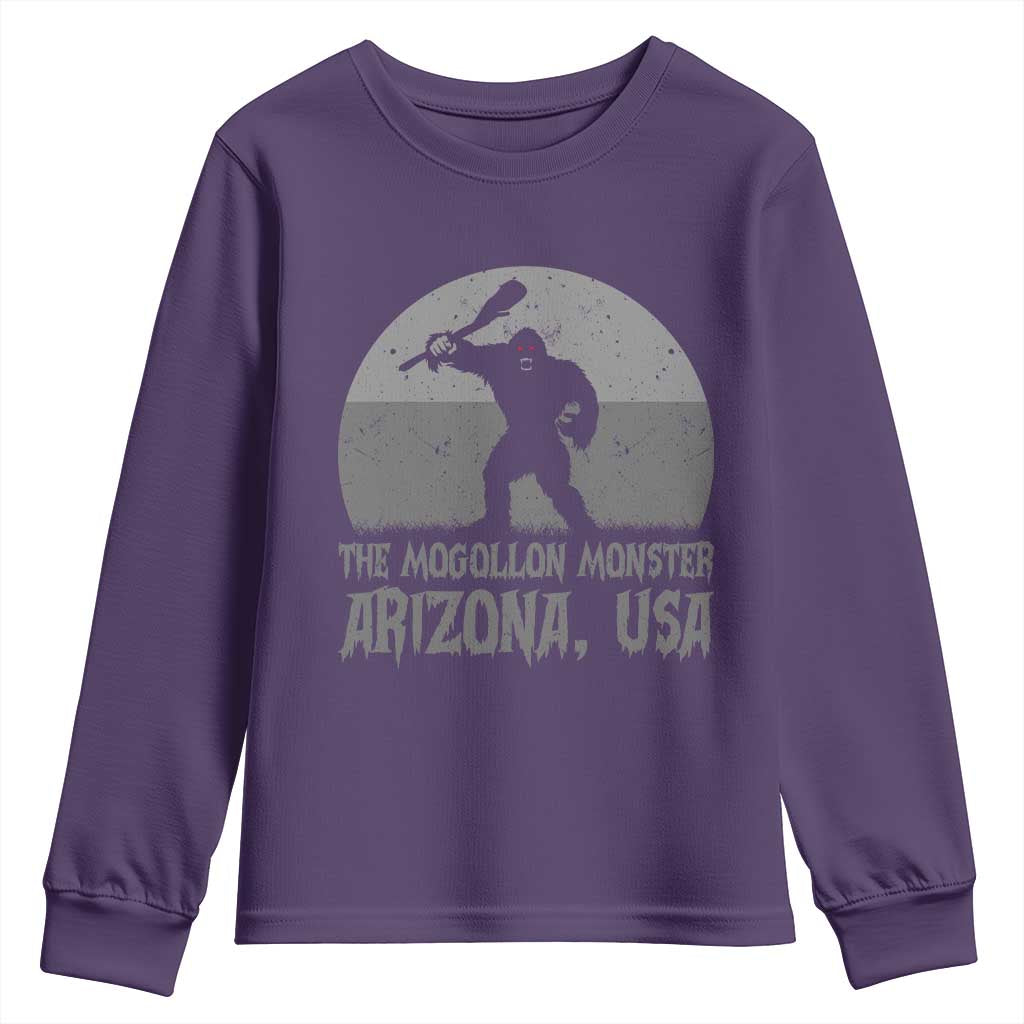 The Mogollon Monster Arizona Bigfoot Youth Sweatshirt Vintage Cryptid Folklore TS12 Purple Print Your Wear