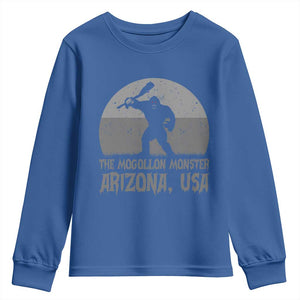 The Mogollon Monster Arizona Bigfoot Youth Sweatshirt Vintage Cryptid Folklore TS12 Royal Blue Print Your Wear