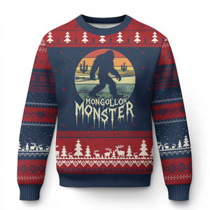 Mysterious Mogollon Monster Ugly Christmas Sweater Arizona Wilderness Enigma TS12 Navy Red Print Your Wear