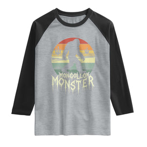 Mysterious Mogollon Monster Raglan Shirt Arizona Wilderness Enigma TS12 Heather Gray Black Print Your Wear
