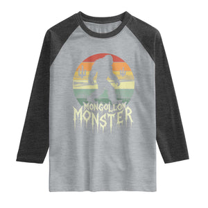 Mysterious Mogollon Monster Raglan Shirt Arizona Wilderness Enigma TS12 Heather Gray Heather Charcoal Print Your Wear