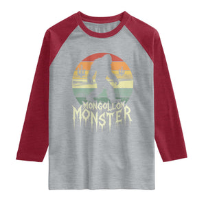 Mysterious Mogollon Monster Raglan Shirt Arizona Wilderness Enigma TS12 Heather Gray Heather Red Print Your Wear