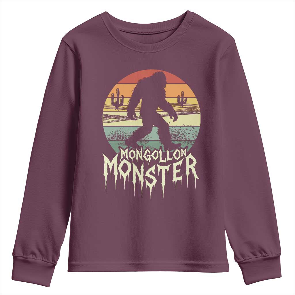 Mysterious Mogollon Monster Youth Sweatshirt Arizona Wilderness Enigma TS12 Maroon Print Your Wear