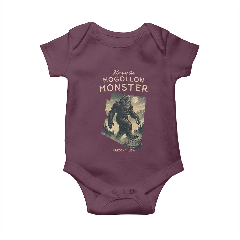 Arizona Cryptid Lover Baby Onesie Home Of The Mogollon Monster TS12 Maroon Print Your Wear