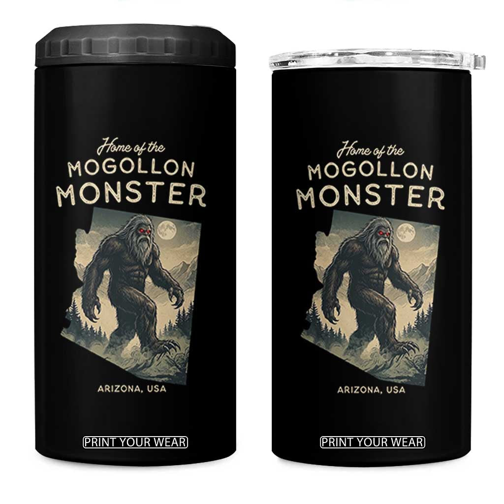 Arizona Cryptid Lover 4 in 1 Can Cooler Tumbler Home Of The Mogollon Monster TS12 One Size: 16 oz Black Print Your Wear