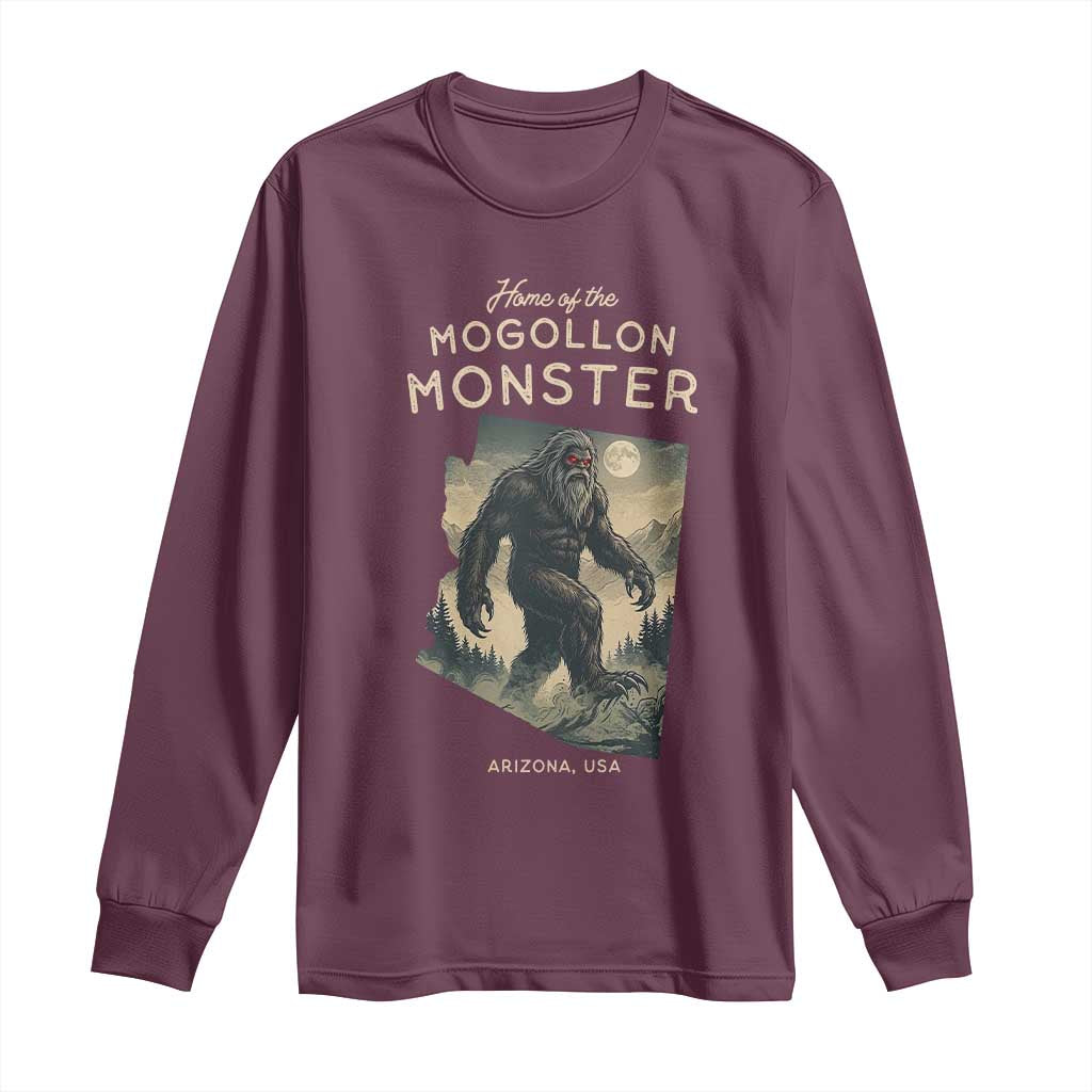 Arizona Cryptid Lover Long Sleeve Shirt Home Of The Mogollon Monster TS12 Maroon Print Your Wear