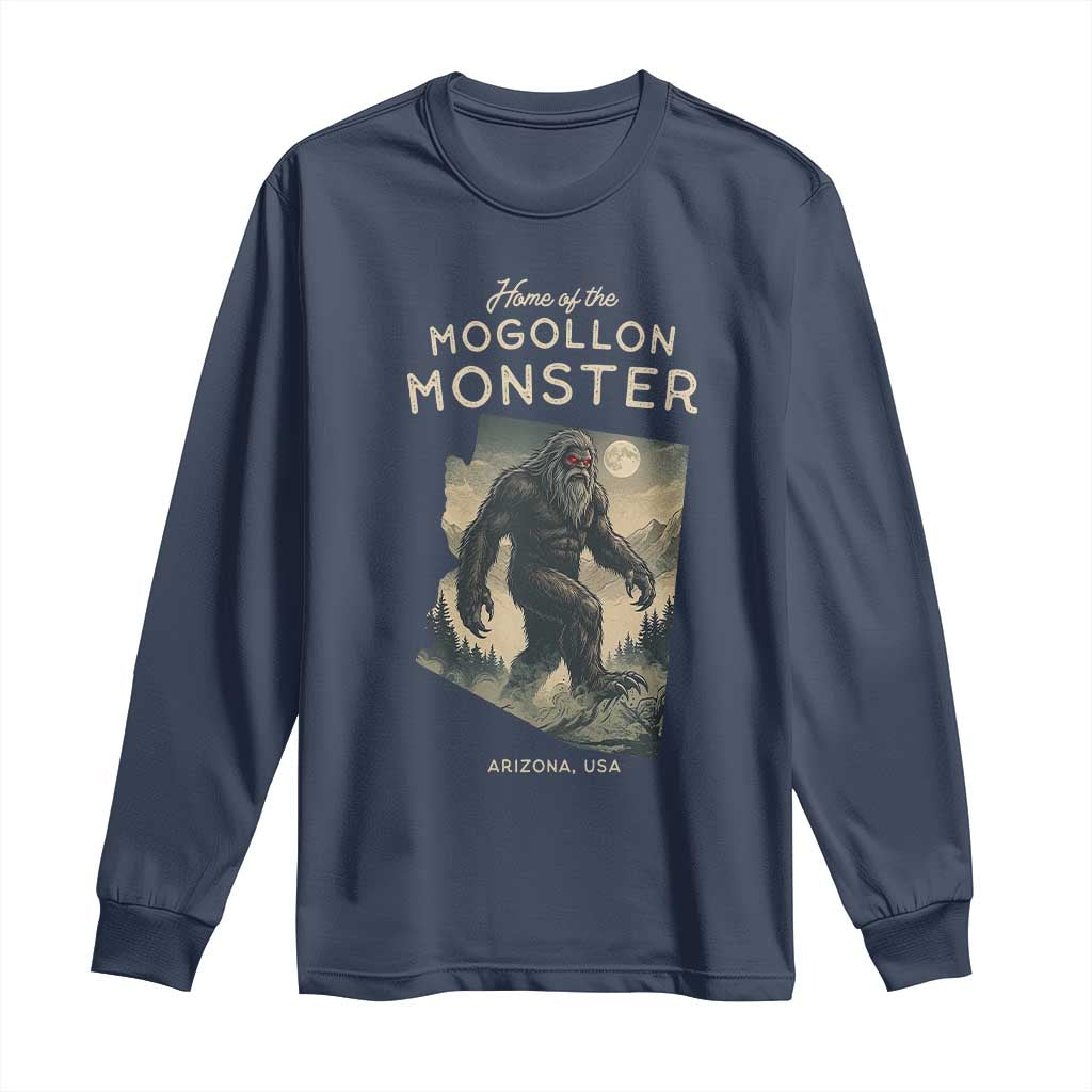 Arizona Cryptid Lover Long Sleeve Shirt Home Of The Mogollon Monster TS12 Navy Print Your Wear