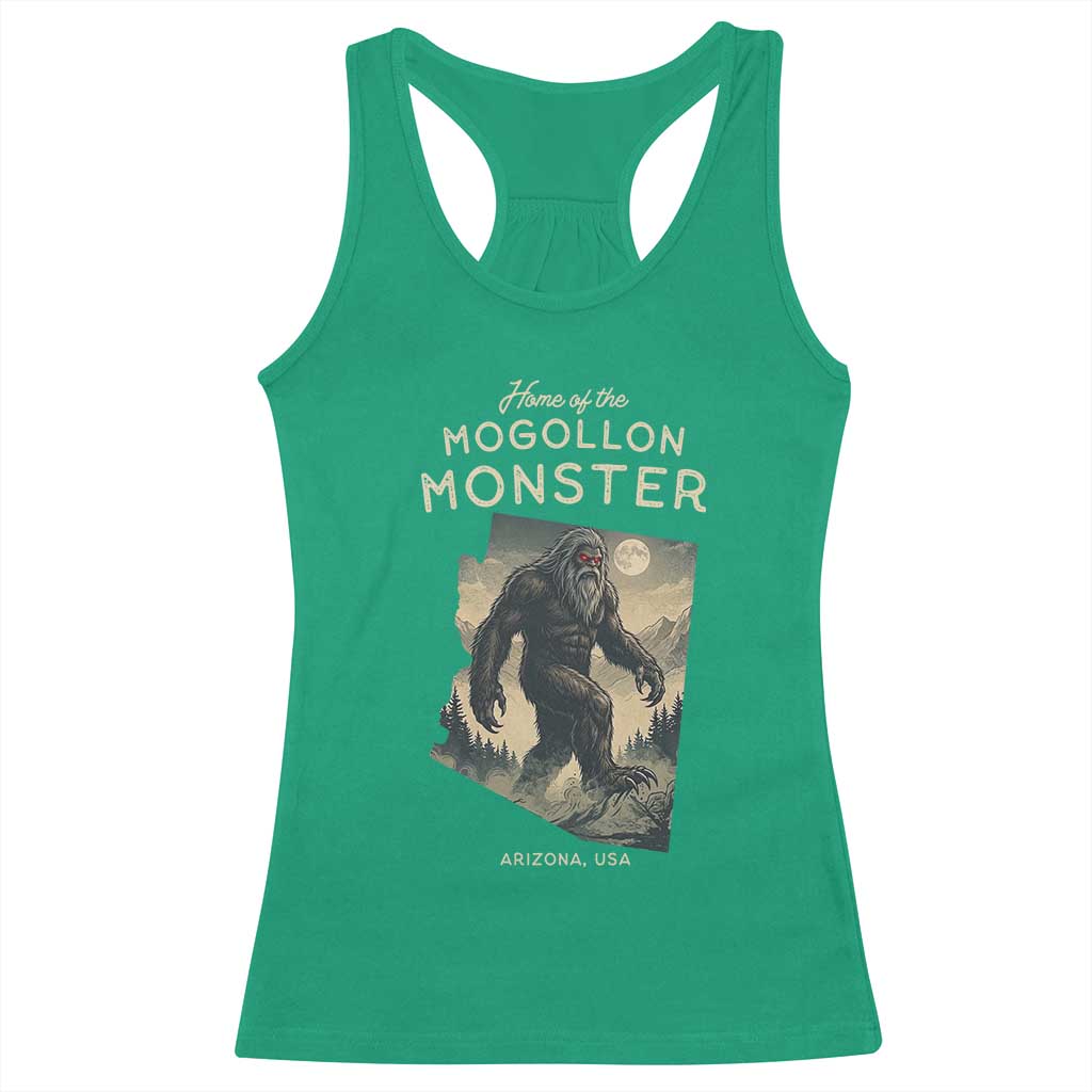 Arizona Cryptid Lover Racerback Tank Top Home Of The Mogollon Monster TS12 Irish Green Print Your Wear