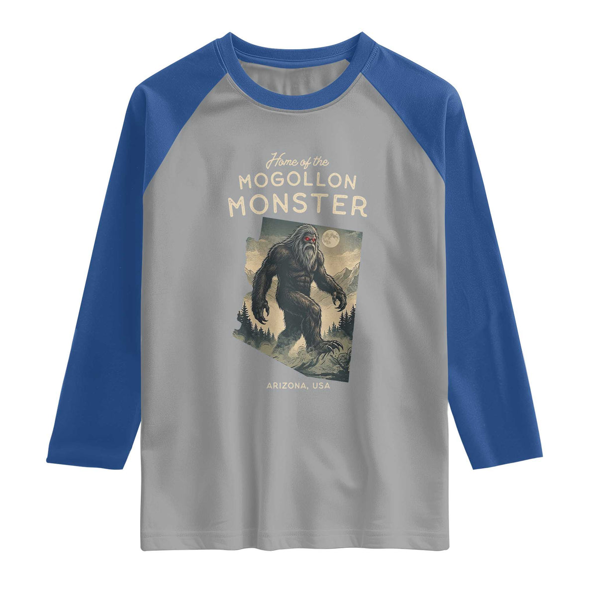 Arizona Cryptid Lover Raglan Shirt Home Of The Mogollon Monster