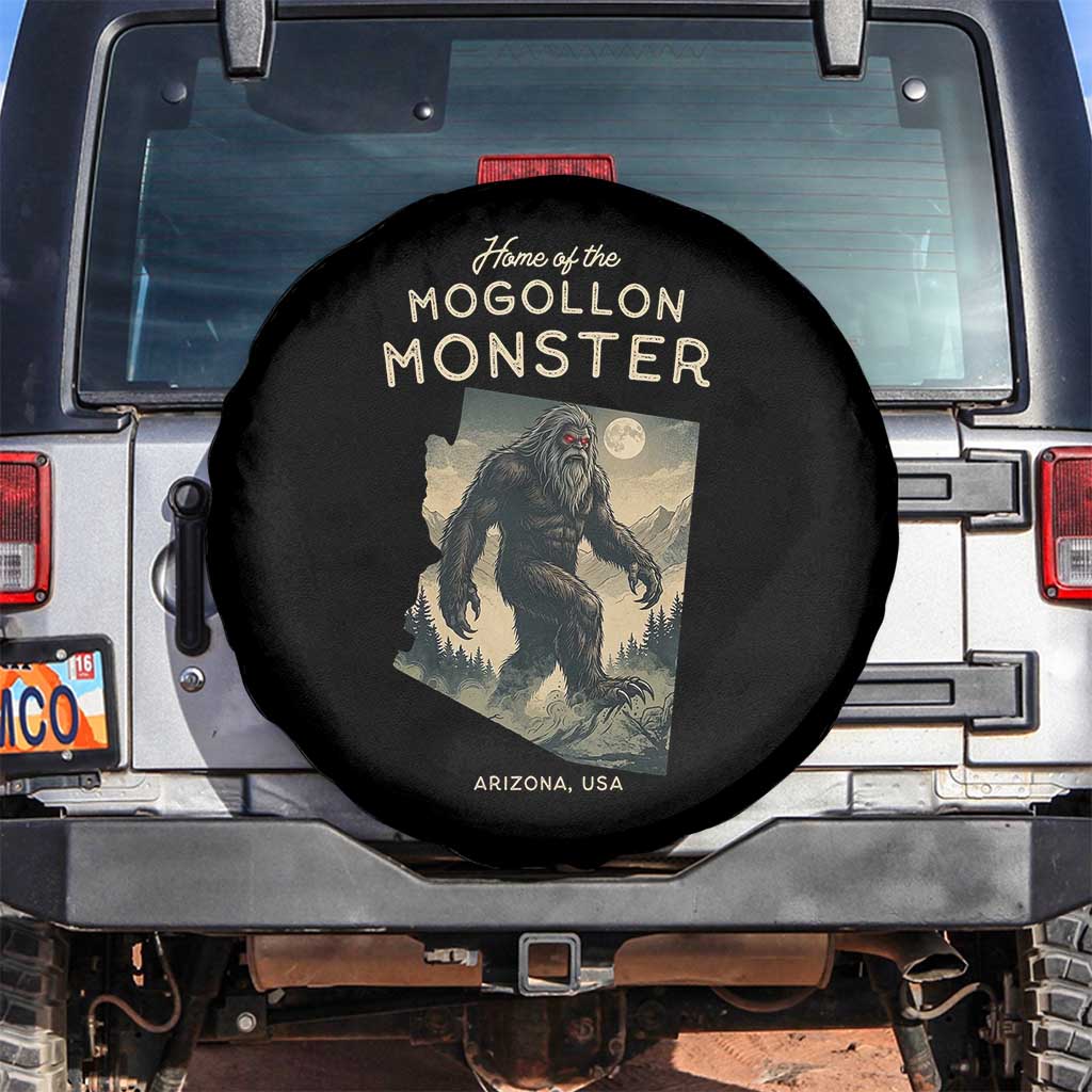 Arizona Cryptid Lover Spare Tire Cover Home Of The Mogollon Monster TS12 No hole Black Print Your Wear
