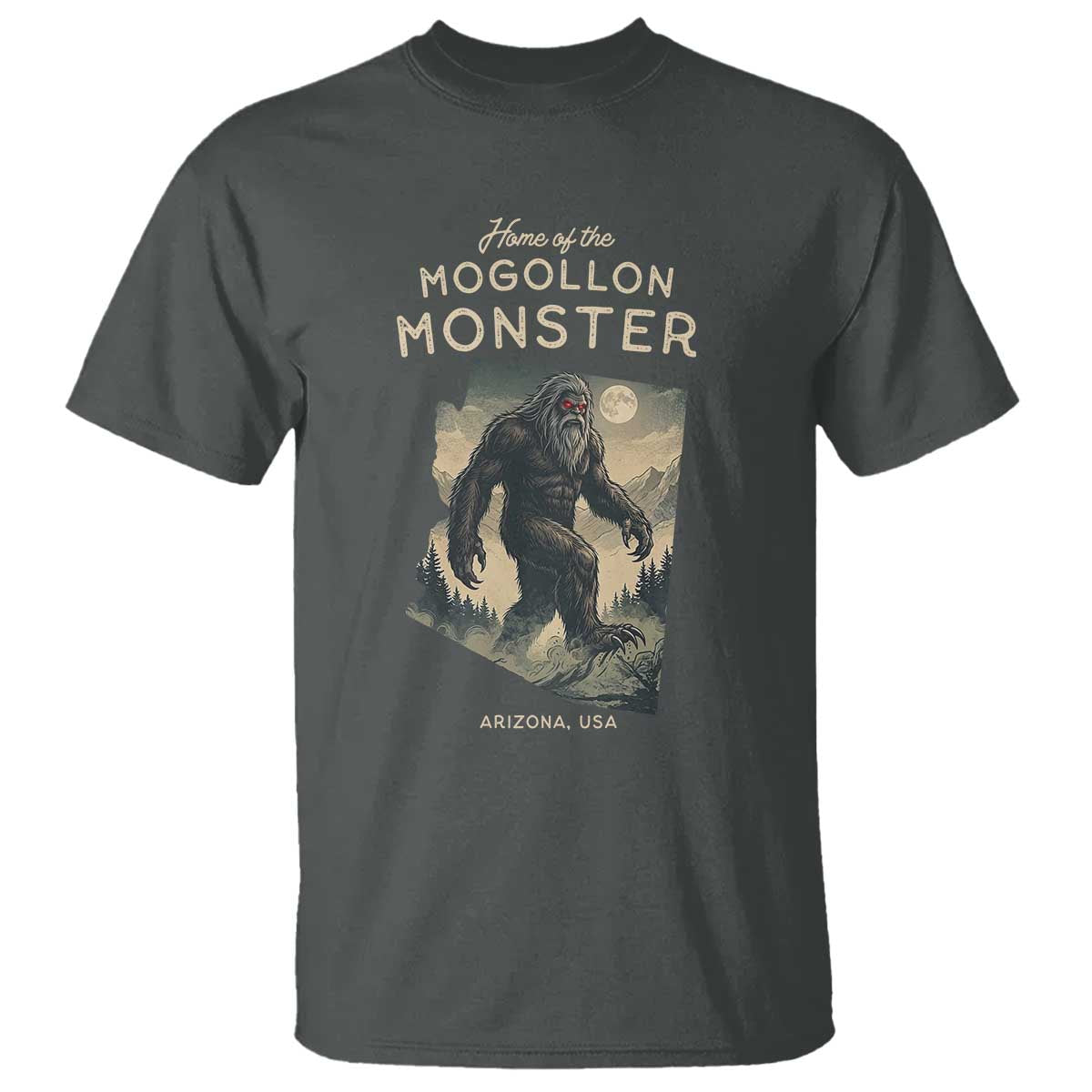 Arizona Cryptid Lover T Shirt Home Of The Mogollon Monster TS12 Dark Heather Print Your Wear