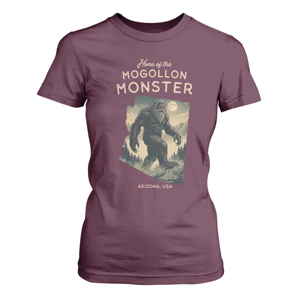 Arizona Cryptid Lover T Shirt For Women Home Of The Mogollon Monster TS12 Maroon Print Your Wear