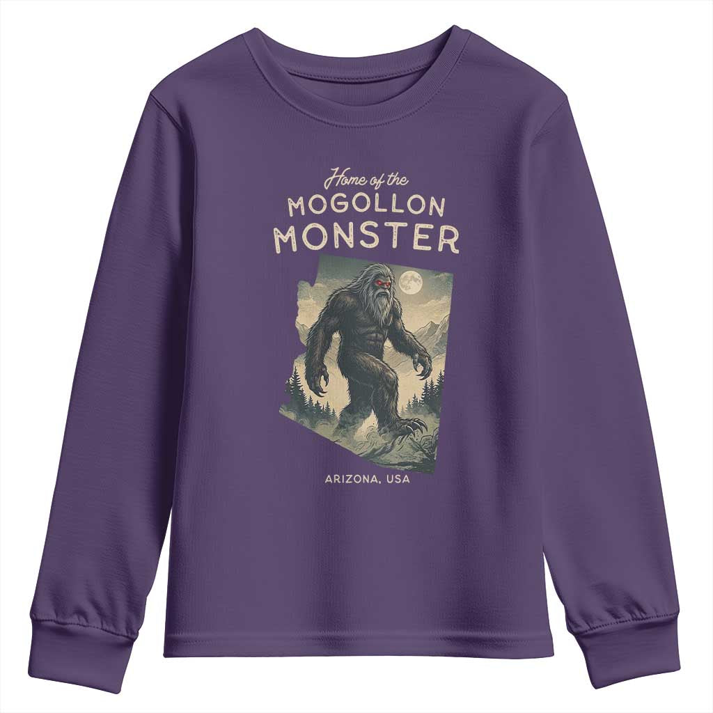 Arizona Cryptid Lover Youth Sweatshirt Home Of The Mogollon Monster TS12 Purple Print Your Wear