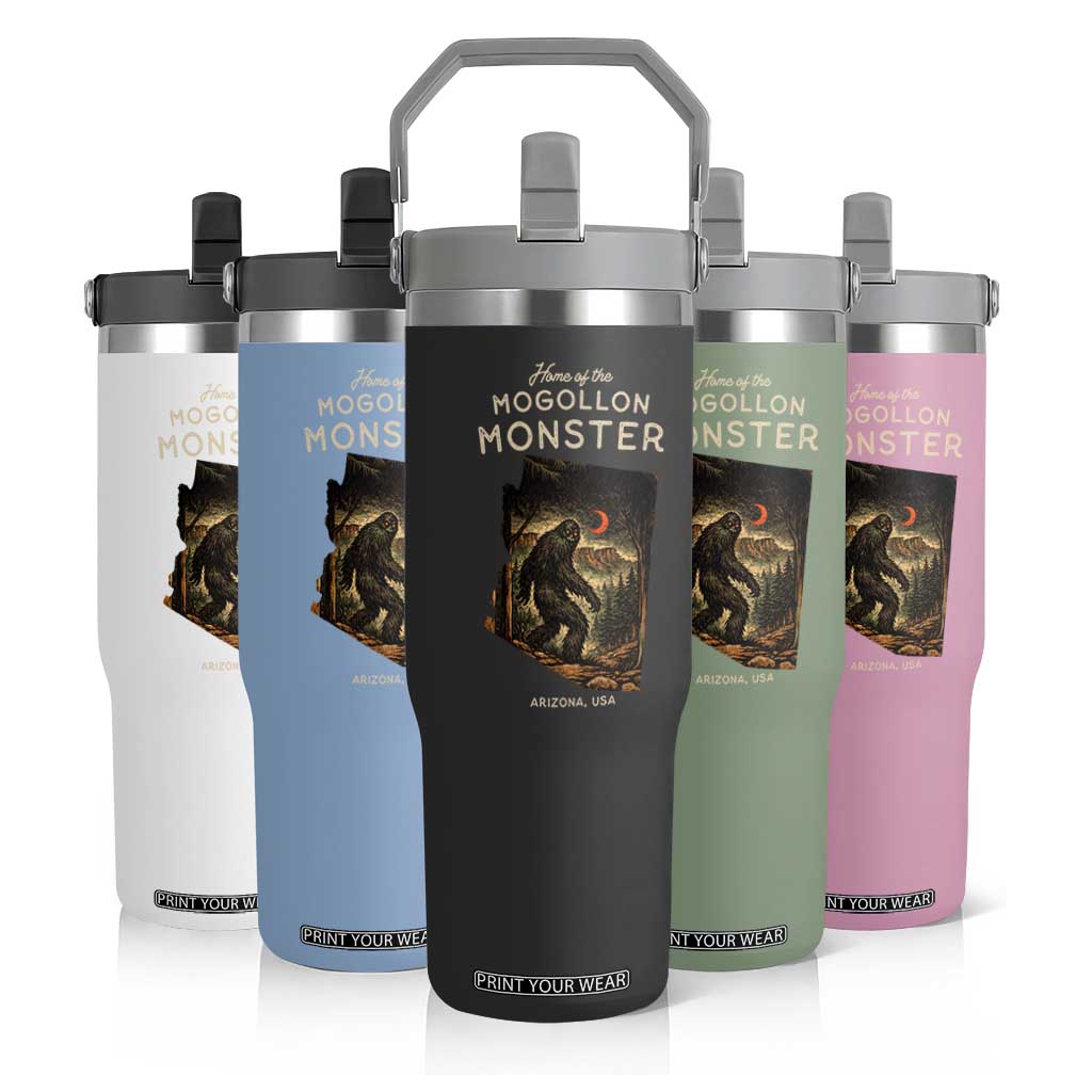 Mogollon Monster Arizona Flip Straw Tumbler Home Of The Cryptid Lover TS12 Print Your Wear