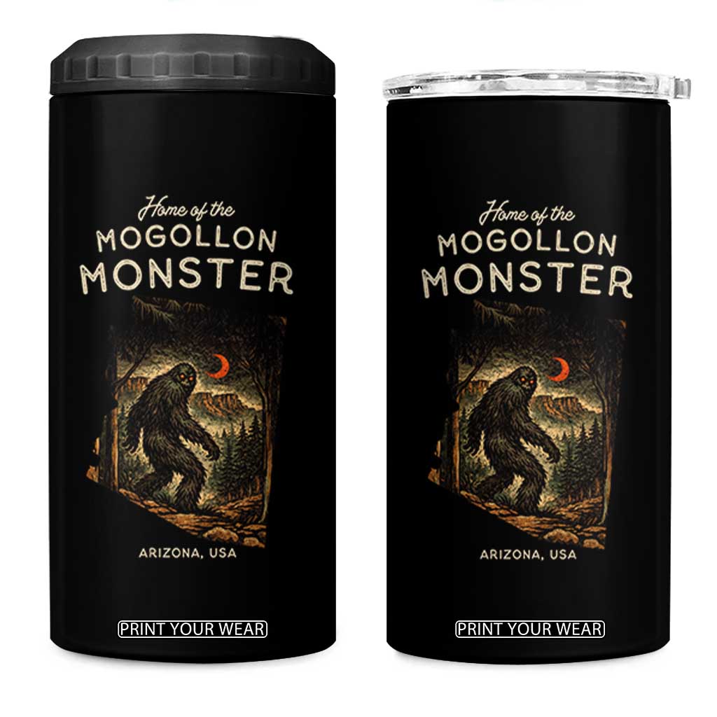 Mogollon Monster Arizona 4 in 1 Can Cooler Tumbler Home Of The Cryptid Lover TS12 One Size: 16 oz Black Print Your Wear