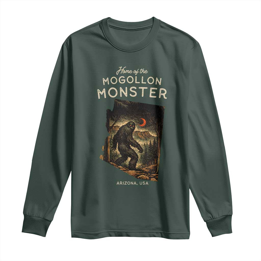 Mogollon Monster Arizona Long Sleeve Shirt Home Of The Cryptid Lover TS12 Dark Forest Green Print Your Wear