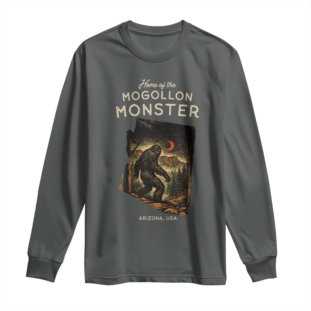 Mogollon Monster Arizona Long Sleeve Shirt Home Of The Cryptid Lover TS12 Dark Heather Print Your Wear