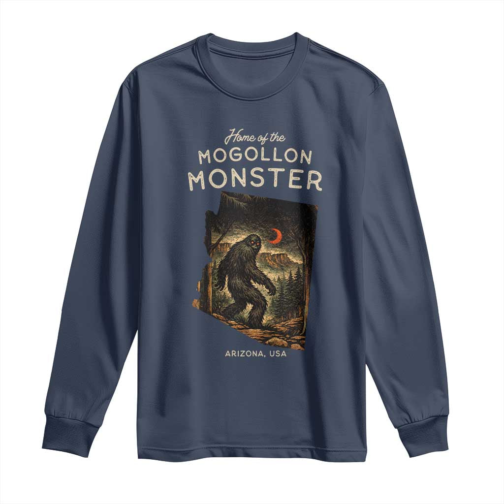 Mogollon Monster Arizona Long Sleeve Shirt Home Of The Cryptid Lover TS12 Navy Print Your Wear