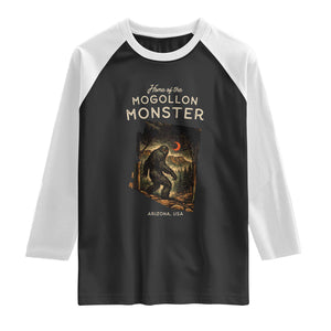 Mogollon Monster Arizona Raglan Shirt Home Of The Cryptid Lover TS12 Black White Print Your Wear