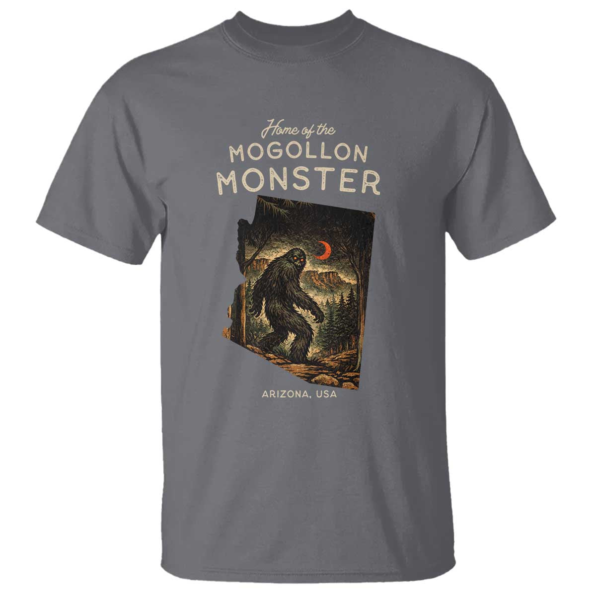 Mogollon Monster Arizona T Shirt Home Of The Cryptid Lover TS12 Charcoal Print Your Wear