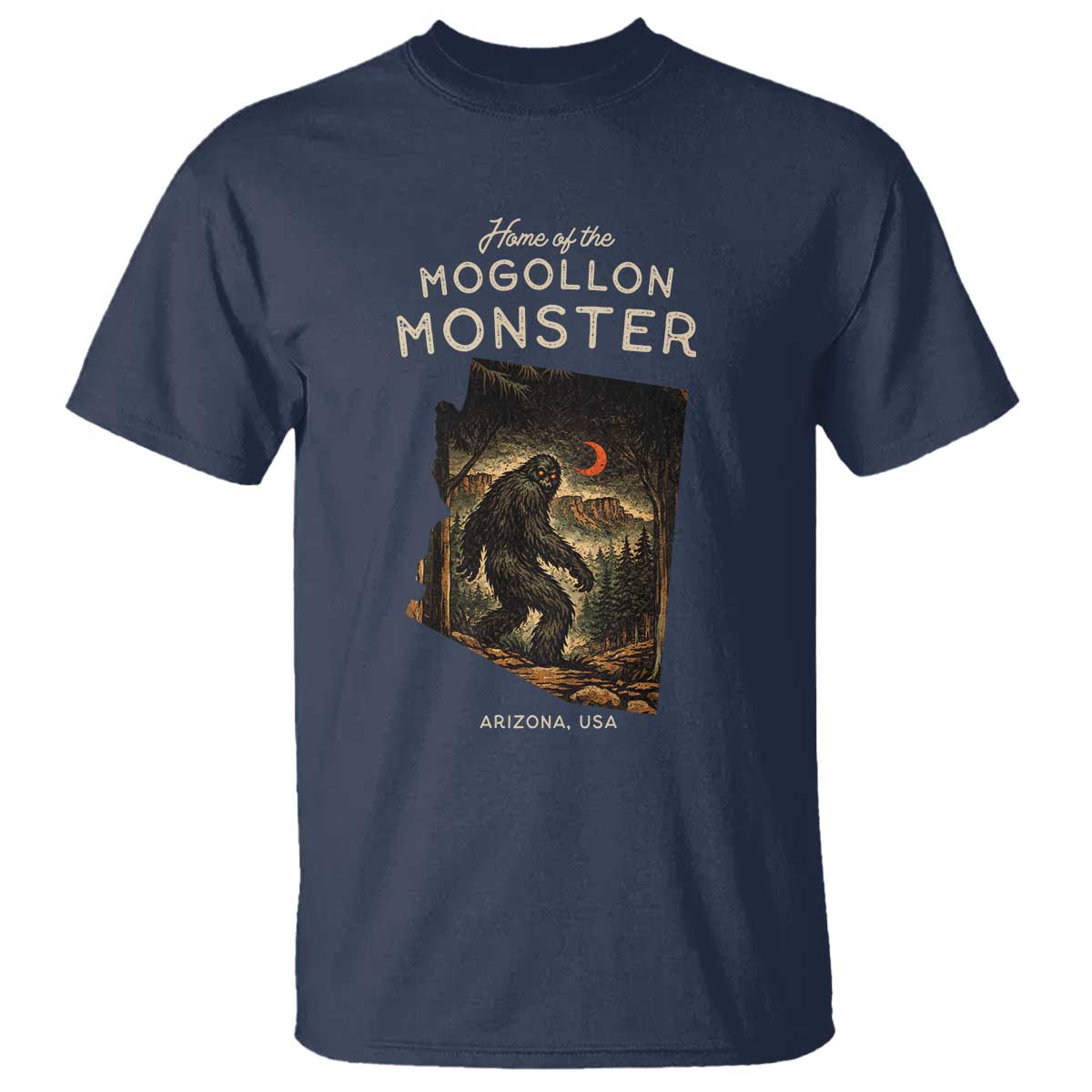 Mogollon Monster Arizona T Shirt Home Of The Cryptid Lover TS12 Navy Print Your Wear