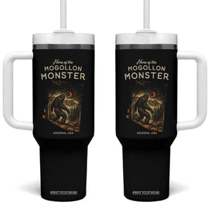 Mogollon Monster Arizona Tumbler With Handle Home Of The Cryptid Lover TS12 One Size: 40 oz Black Print Your Wear