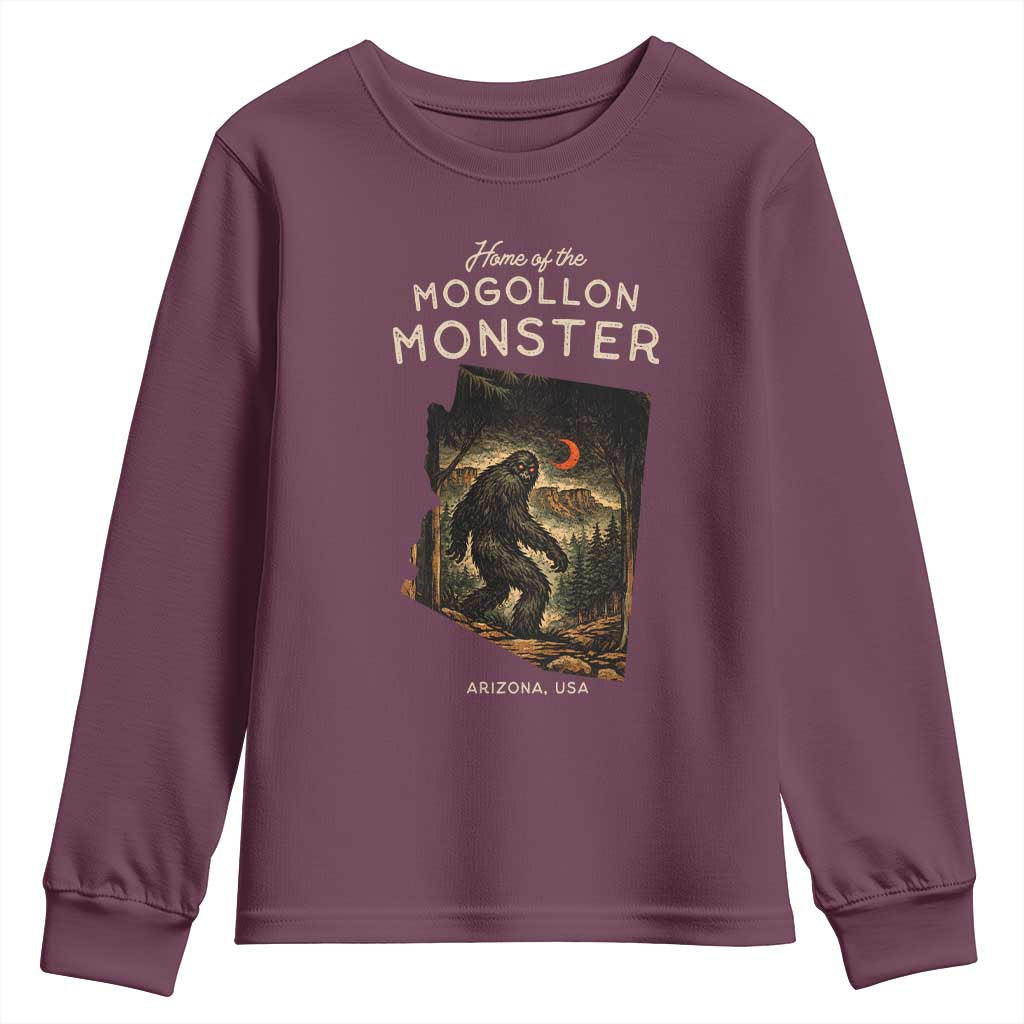 Mogollon Monster Arizona Youth Sweatshirt Home Of The Cryptid Lover TS12 Maroon Print Your Wear