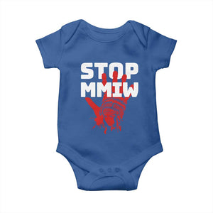Indigenous Women Awareness Baby Onesie Stop MMIW Red Handprint Graphic TS12 Royal Blue Print Your Wear