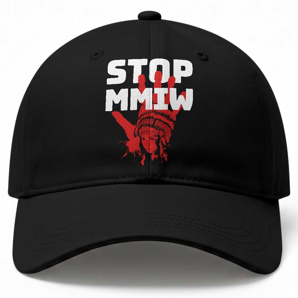 Indigenous Women Awareness Baseball Cap Stop MMIW Red Handprint Graphic TS12 Print Your Wear