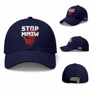 Indigenous Women Awareness Baseball Cap Stop MMIW Red Handprint Graphic TS12 Baseball Cap Universal Fit Dark Blue Print Your Wear