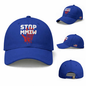 Indigenous Women Awareness Baseball Cap Stop MMIW Red Handprint Graphic TS12 Baseball Cap Universal Fit Royal Blue Print Your Wear