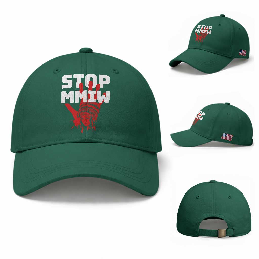 Indigenous Women Awareness Baseball Cap Stop MMIW Red Handprint Graphic TS12 Baseball Cap Universal Fit Irish Green Print Your Wear