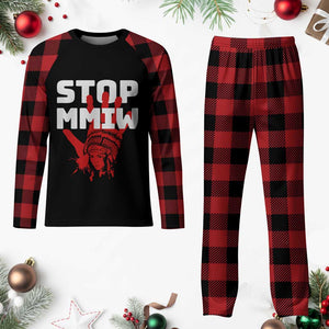 Indigenous Women Awareness Plaid Pajama Set Stop MMIW Red Handprint Graphic TS12 Buffalo Plaid Print Your Wear