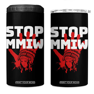 Indigenous Women Awareness 4 in 1 Can Cooler Tumbler Stop MMIW Red Handprint Graphic TS12 One Size: 16 oz Black Print Your Wear