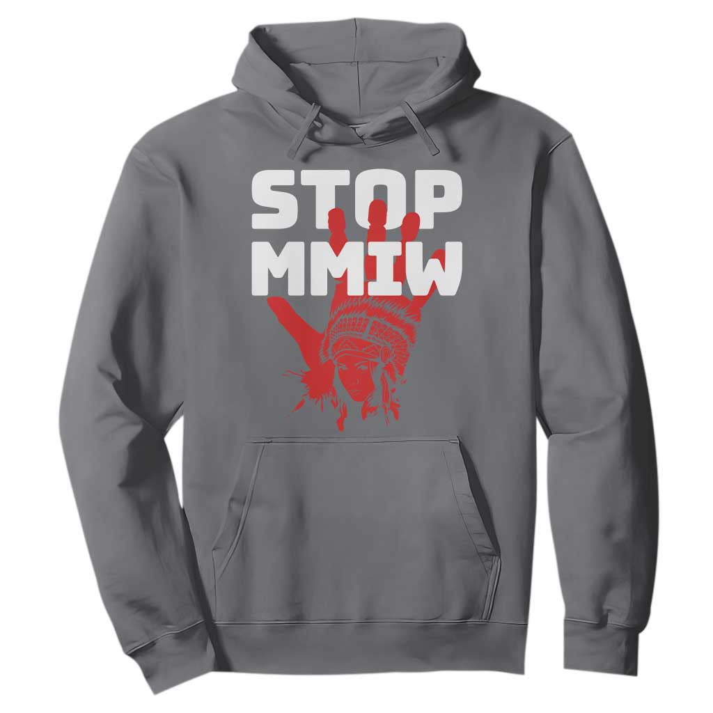Indigenous Women Awareness Hoodie Stop MMIW Red Handprint Graphic TS12 Charcoal Print Your Wear