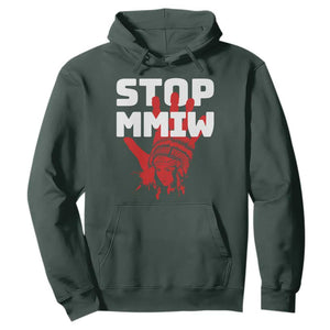 Indigenous Women Awareness Hoodie Stop MMIW Red Handprint Graphic TS12 Dark Forest Green Print Your Wear