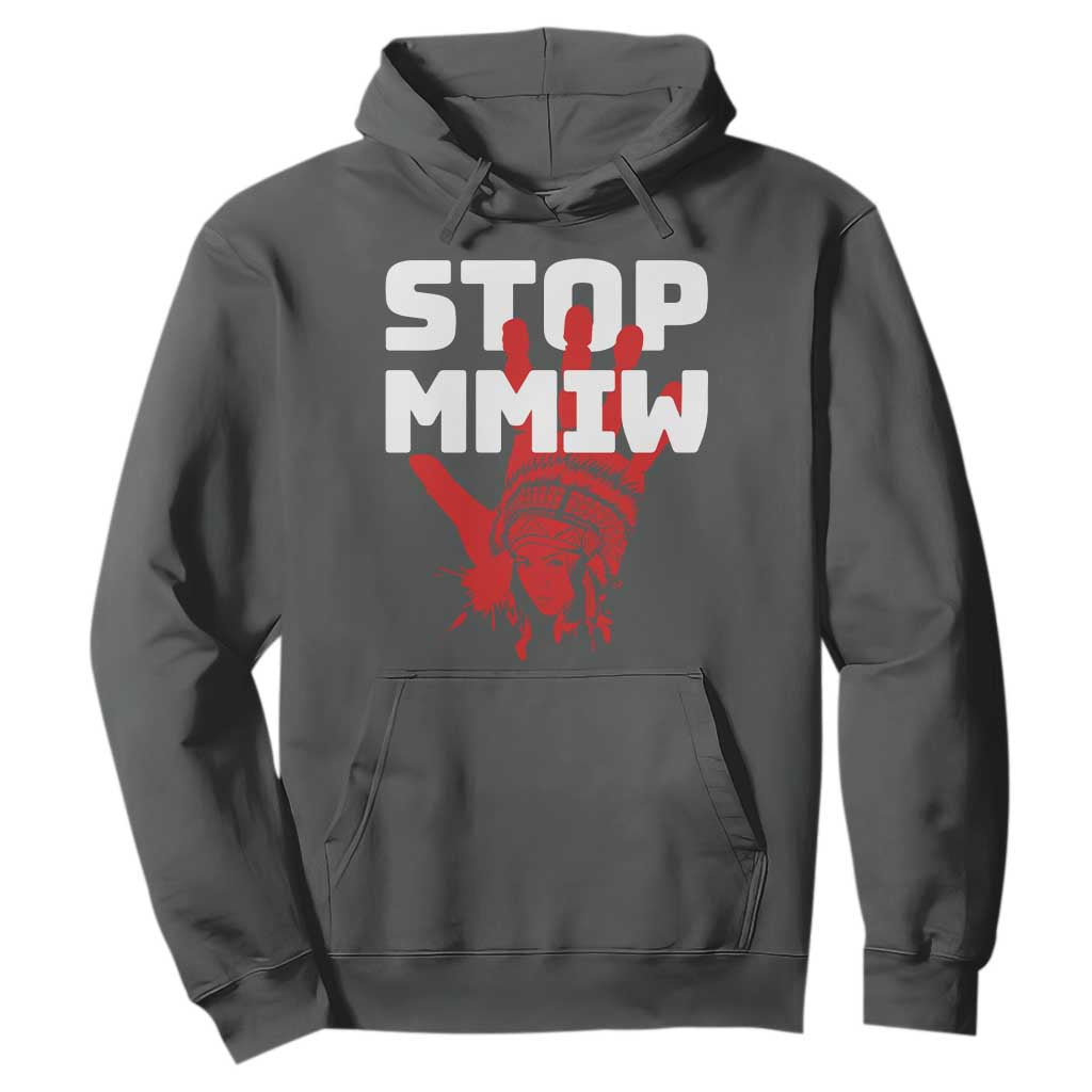 Indigenous Women Awareness Hoodie Stop MMIW Red Handprint Graphic TS12 Dark Heather Print Your Wear