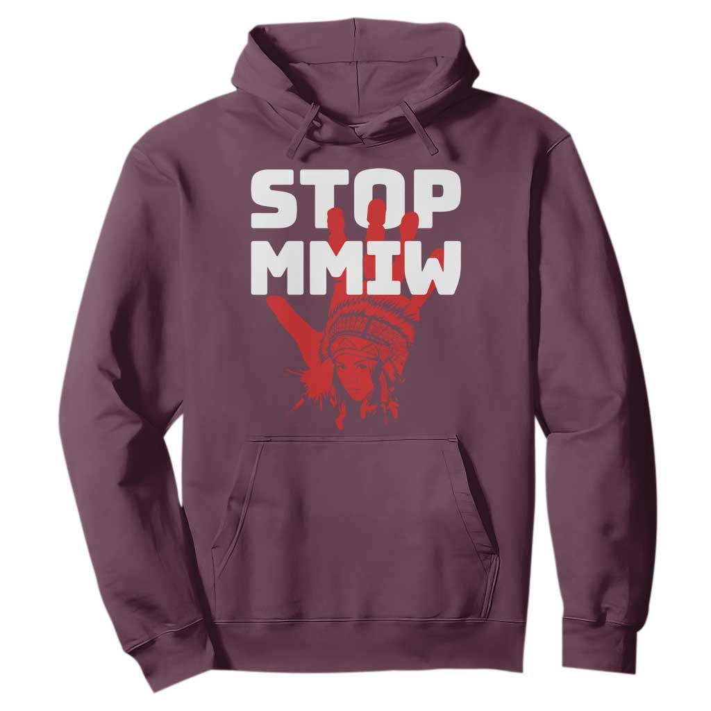 Indigenous Women Awareness Hoodie Stop MMIW Red Handprint Graphic TS12 Maroon Print Your Wear