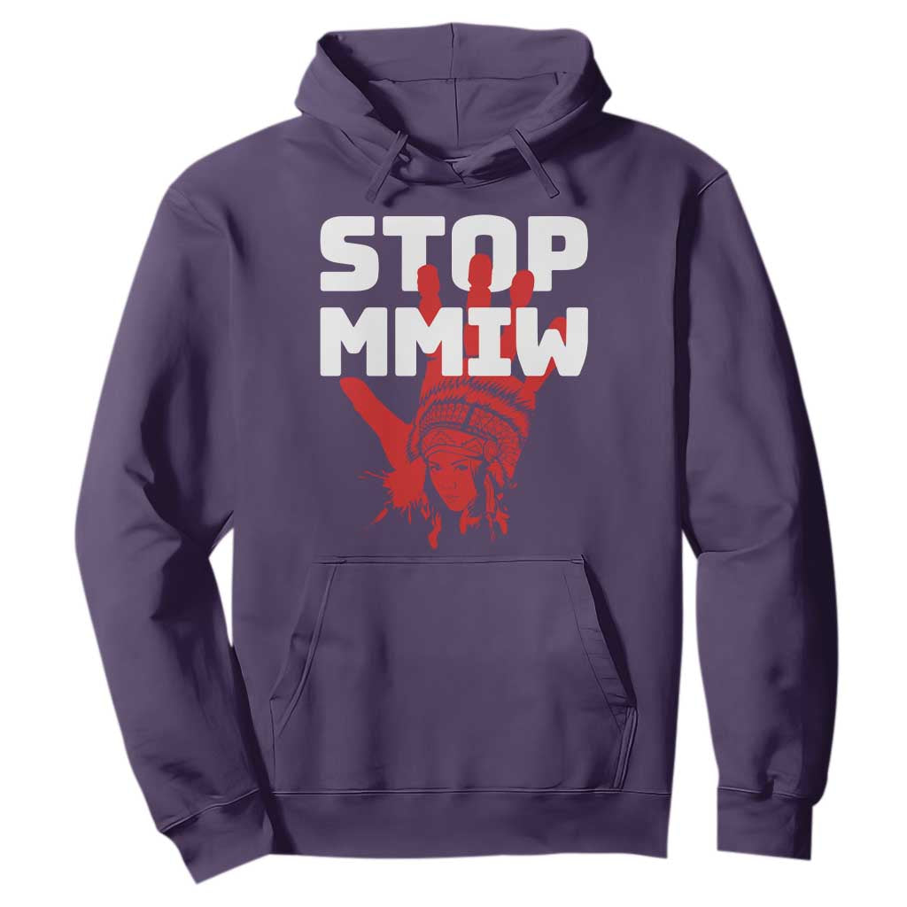 Indigenous Women Awareness Hoodie Stop MMIW Red Handprint Graphic TS12 Purple Print Your Wear