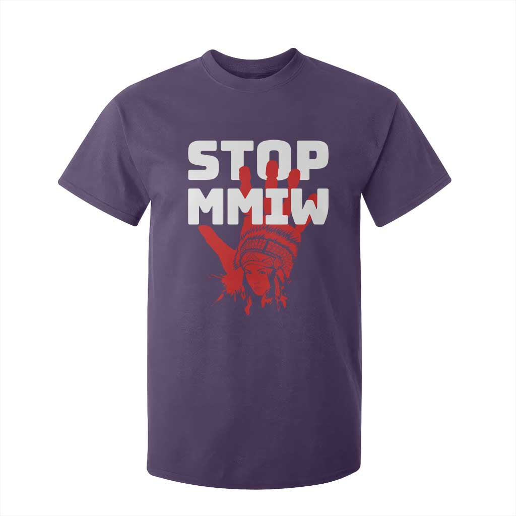 Indigenous Women Awareness T Shirt For Kid Stop MMIW Red Handprint Graphic TS12 Purple Print Your Wear