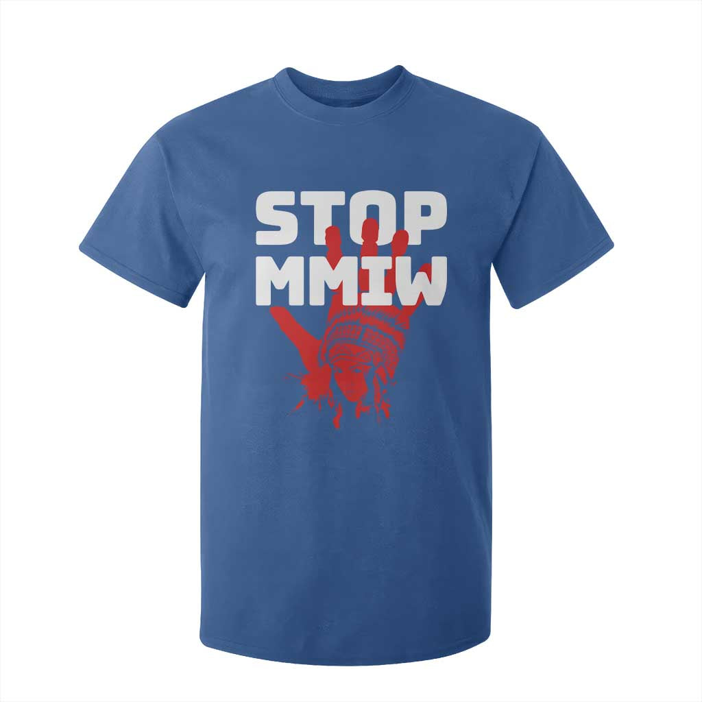 Indigenous Women Awareness T Shirt For Kid Stop MMIW Red Handprint Graphic TS12 Royal Blue Print Your Wear