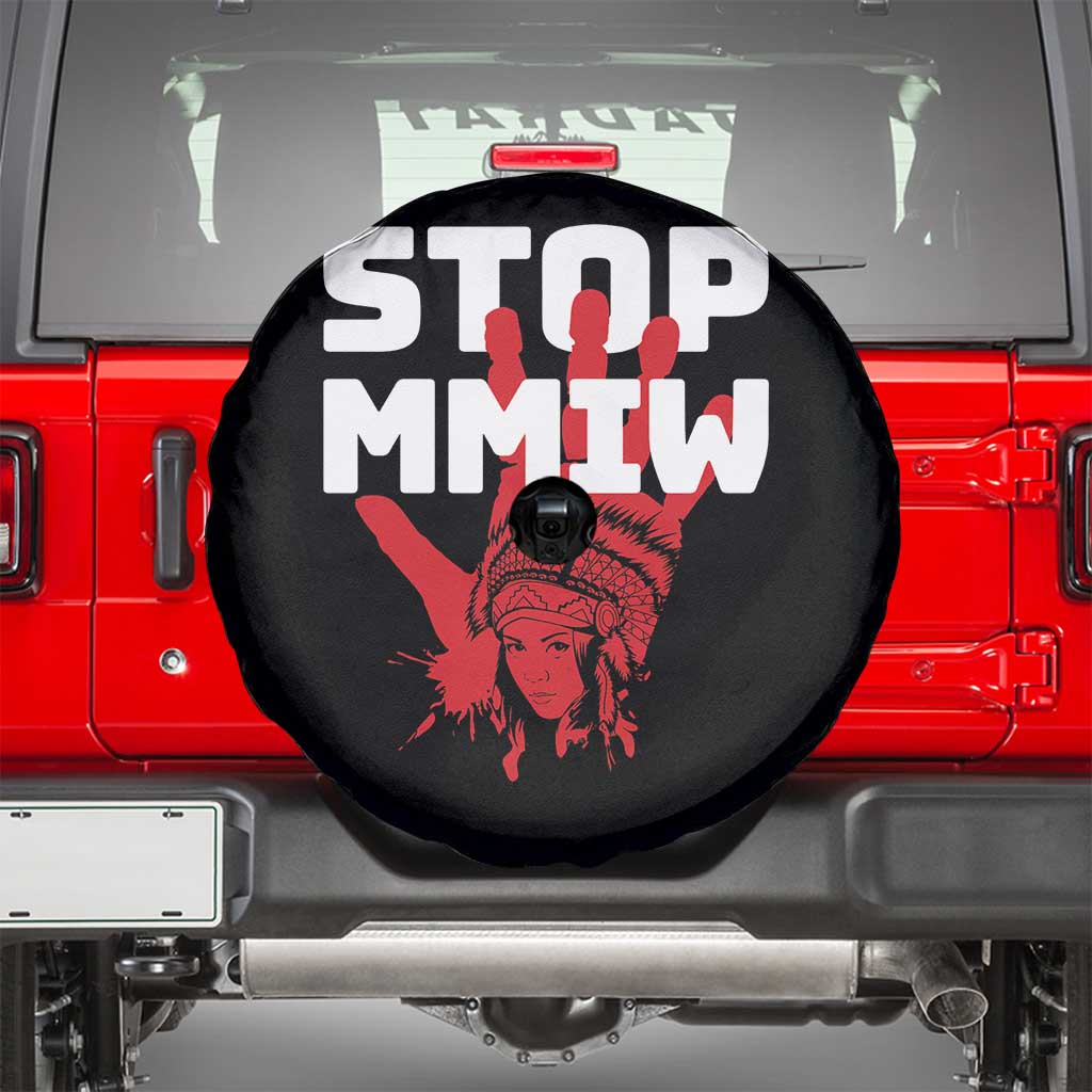 Indigenous Women Awareness Spare Tire Cover Stop MMIW Red Handprint Graphic TS12 Black Print Your Wear