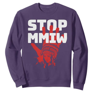 Indigenous Women Awareness Sweatshirt Stop MMIW Red Handprint Graphic TS12 Purple Print Your Wear
