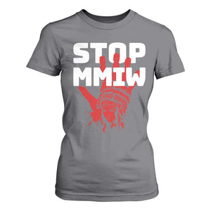 Indigenous Women Awareness T Shirt For Women Stop MMIW Red Handprint Graphic TS12 Charcoal Print Your Wear