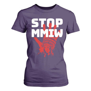 Indigenous Women Awareness T Shirt For Women Stop MMIW Red Handprint Graphic TS12 Purple Print Your Wear
