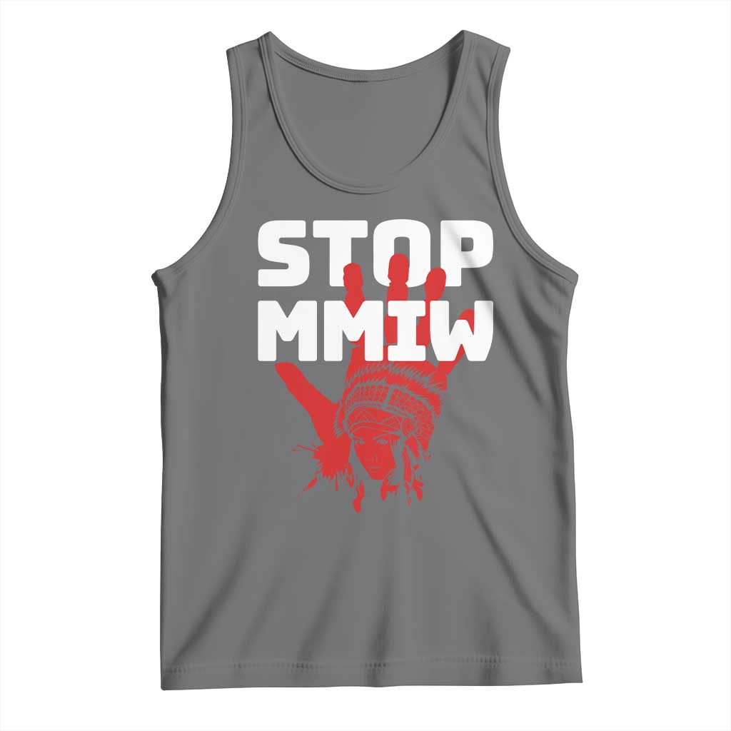 Indigenous Women Awareness Tank Top Stop MMIW Red Handprint Graphic TS12 Black Heather Print Your Wear