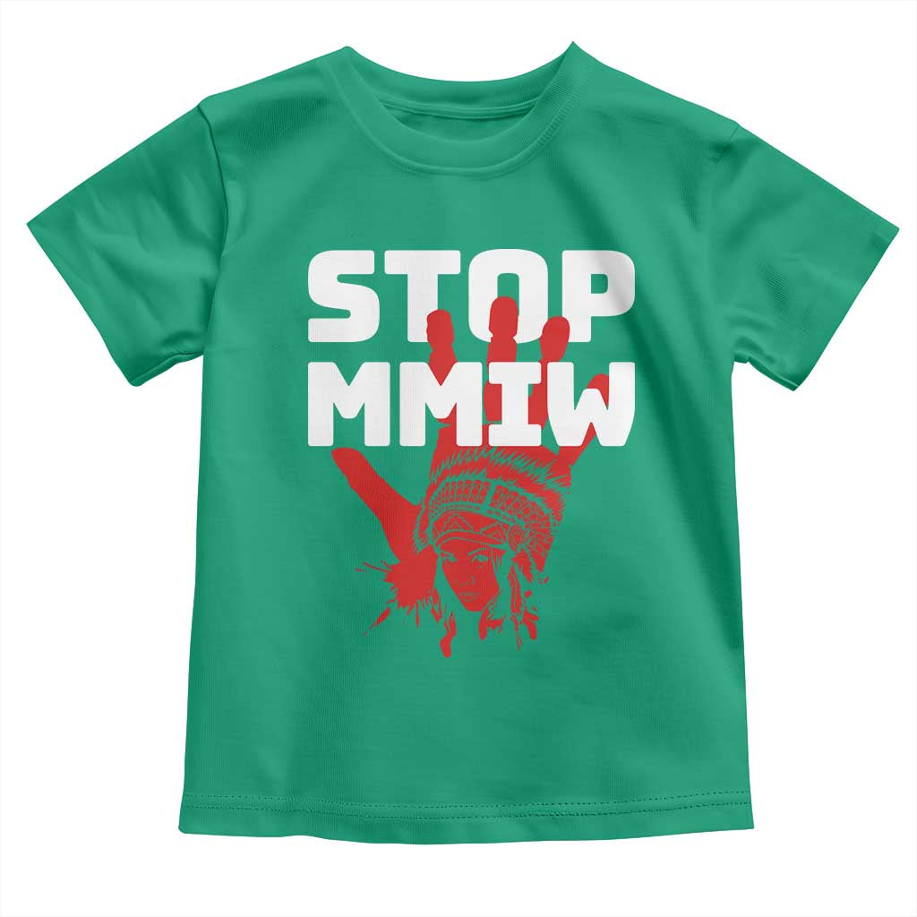 Indigenous Women Awareness Toddler T Shirt Stop MMIW Red Handprint Graphic TS12 Irish Green Print Your Wear