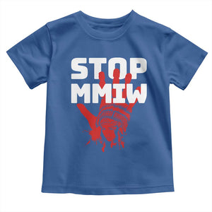 Indigenous Women Awareness Toddler T Shirt Stop MMIW Red Handprint Graphic TS12 Royal Blue Print Your Wear