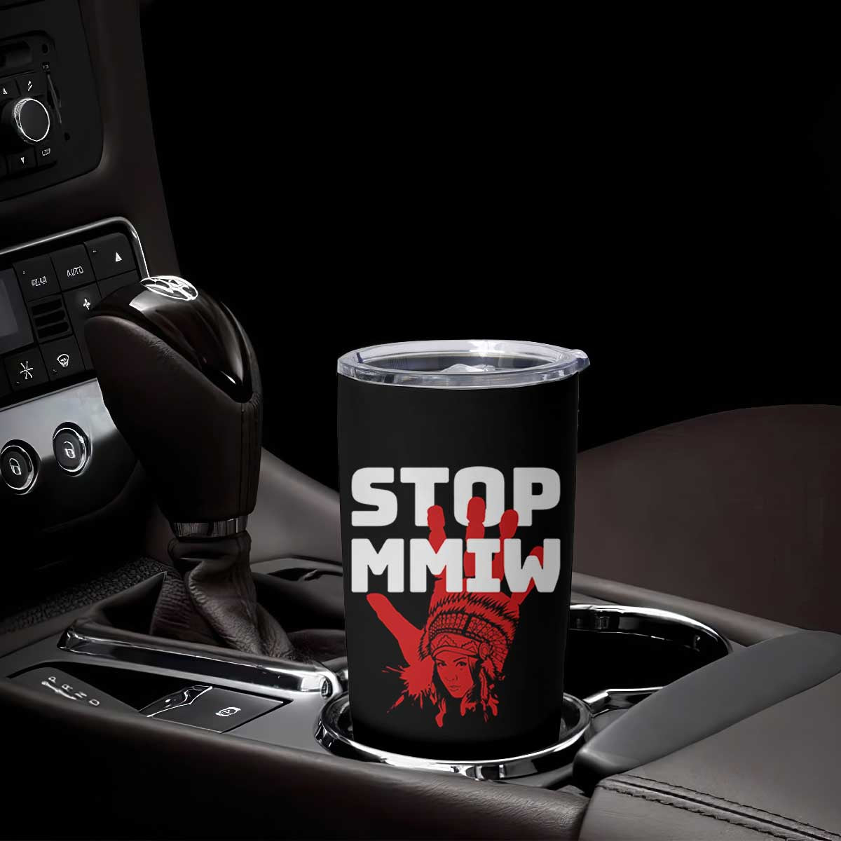 Indigenous Women Awareness Tumbler Cup Stop MMIW Red Handprint Graphic TS12 Print Your Wear