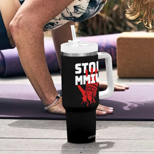 Indigenous Women Awareness Tumbler With Handle Stop MMIW Red Handprint Graphic TS12 Print Your Wear